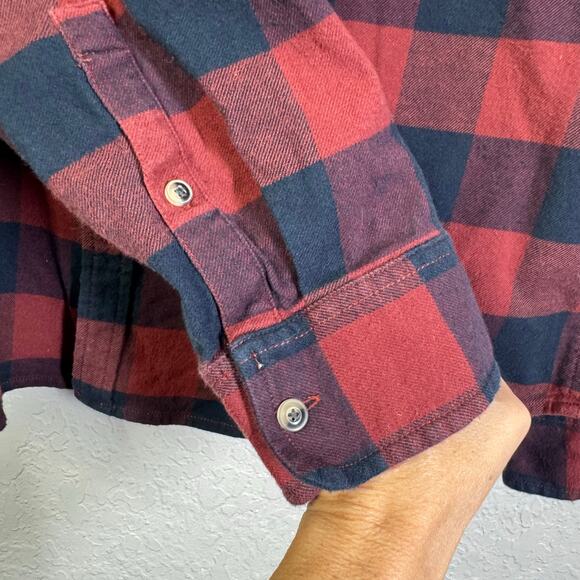 MARINE LAYER Shirt Large Downey Flannel Buffalo Plaid Button Down Front Pocket - Picture 10 of 15
